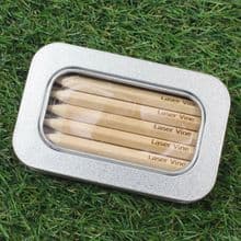 Personalised Golf Pencils in a tin - ideal gift or promotional item